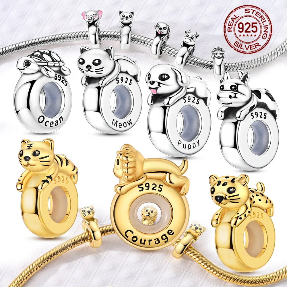 

Подходит для оригинальных подвесок, бусины из стерлингового серебра 925 пробы, клипсы, подвески в виде животных, силиконовые бусины-разделители для браслета, женский подарок «сделай сам», вечерние