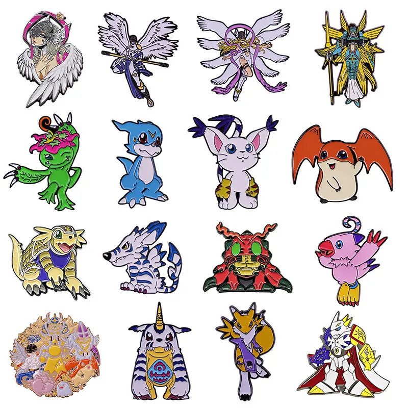 Anime Games Digimon Adventure Enamel Pins Metal Brooch Badge Fashion Jewellery Clothes Hat Backpack Accessory Gifts