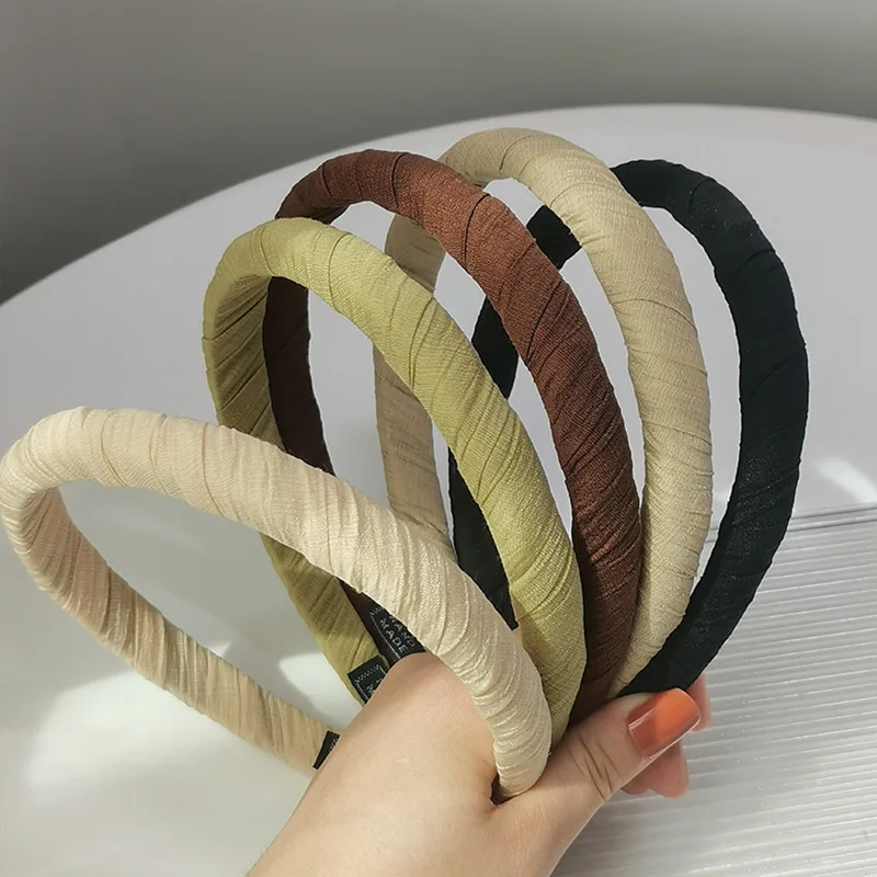 

New Fashion Solid Color Hair Bands Women Girls Vintage Elastic Headbands Sponge Hairbands Hair Hoop Korean Hair Accessories