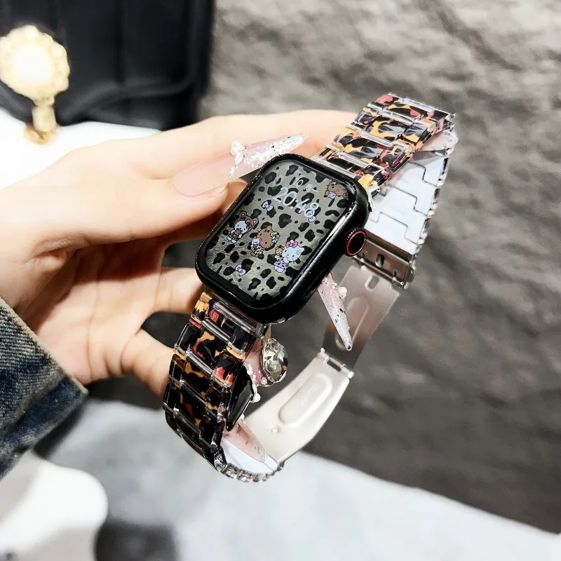 Leopardenmuster-Armband für Apple Watch Band Ultra 2 49 mm 41 45 44 40 38 42 46 Damenarmband iWatch S11 10 9 8 7 6 5 4 3 2 SE