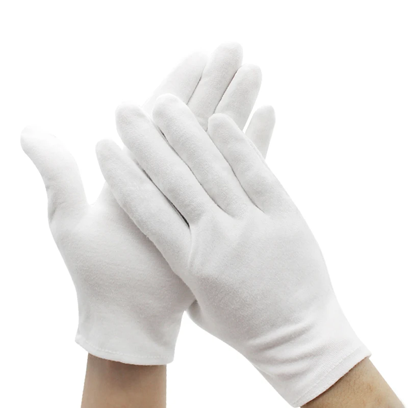 1 Pair Etiquette Cotton Gloves White Gloves Etiquette Cotton Gloves Waiters Drivers Jewelry Workers Mittens Sweat Absorption