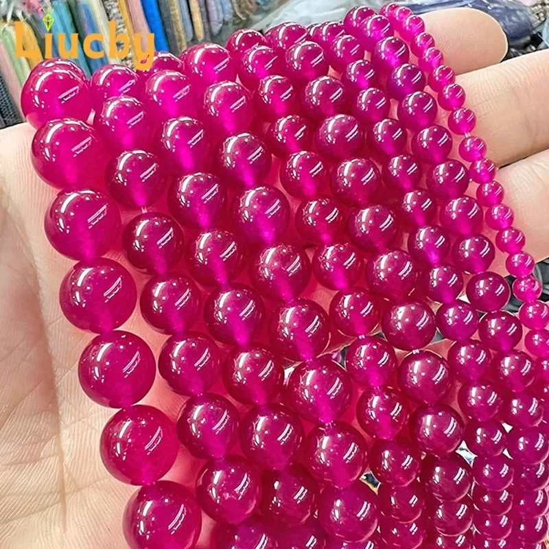 Natural stone Treasure Red Chalcedony Jades Beads For Jewelry Making DIY headwear Handstring anklet 15\