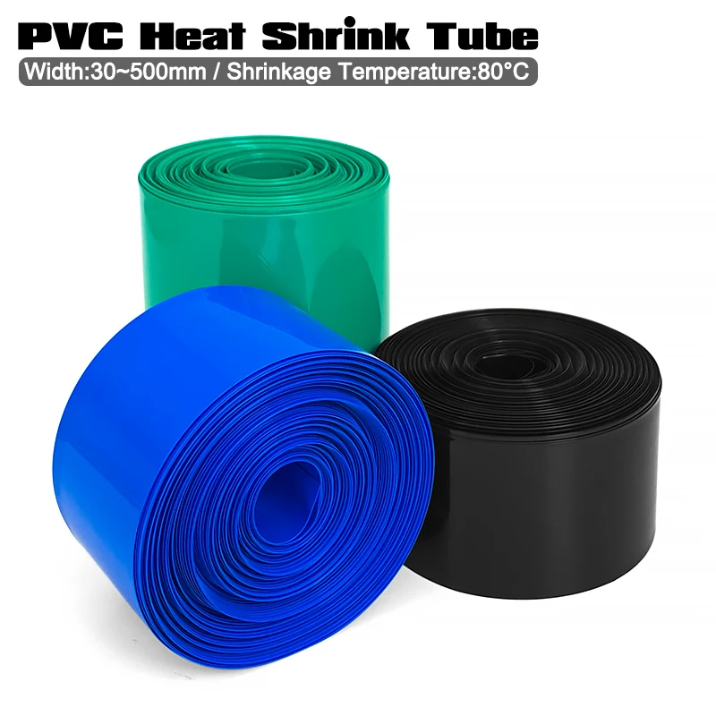 Flame Resistant PVC Heat Shrink Wrapped Sleeve Eco 30-500mm Wide Tubing Industrial Robot Backup Battery Protection Tube
