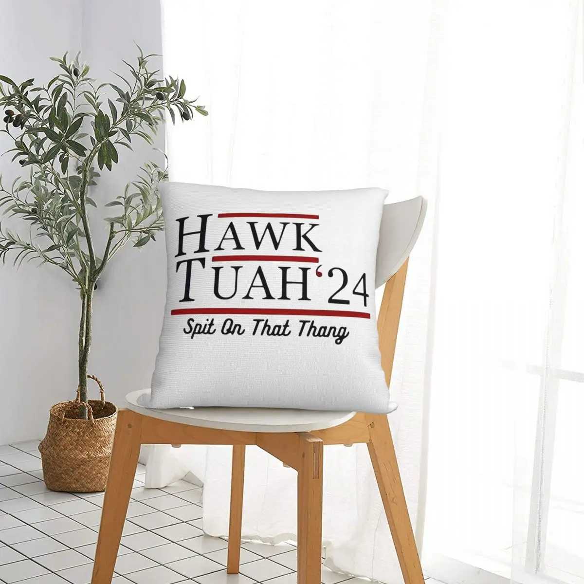 Hawk Tuah 24 Square Pillowcases Room Cushion Case Cool Home Decoration Pillowcase 40*40