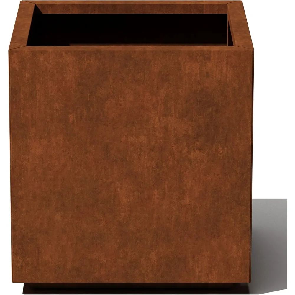 

Veradek Corten Steel Series Cube Planter - Square Metal Planter for Outdoor Patio/Garden | Naturally Rusting Steel for All-Weath