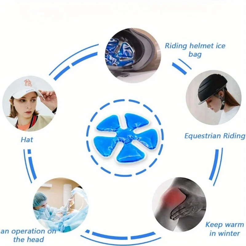 Blue PVC Gel Ice Pack - Adjustable Cooling Pad for Helmets & Hats | Reusable Cold Compress Travel Portable Outdoor Accessory image 5