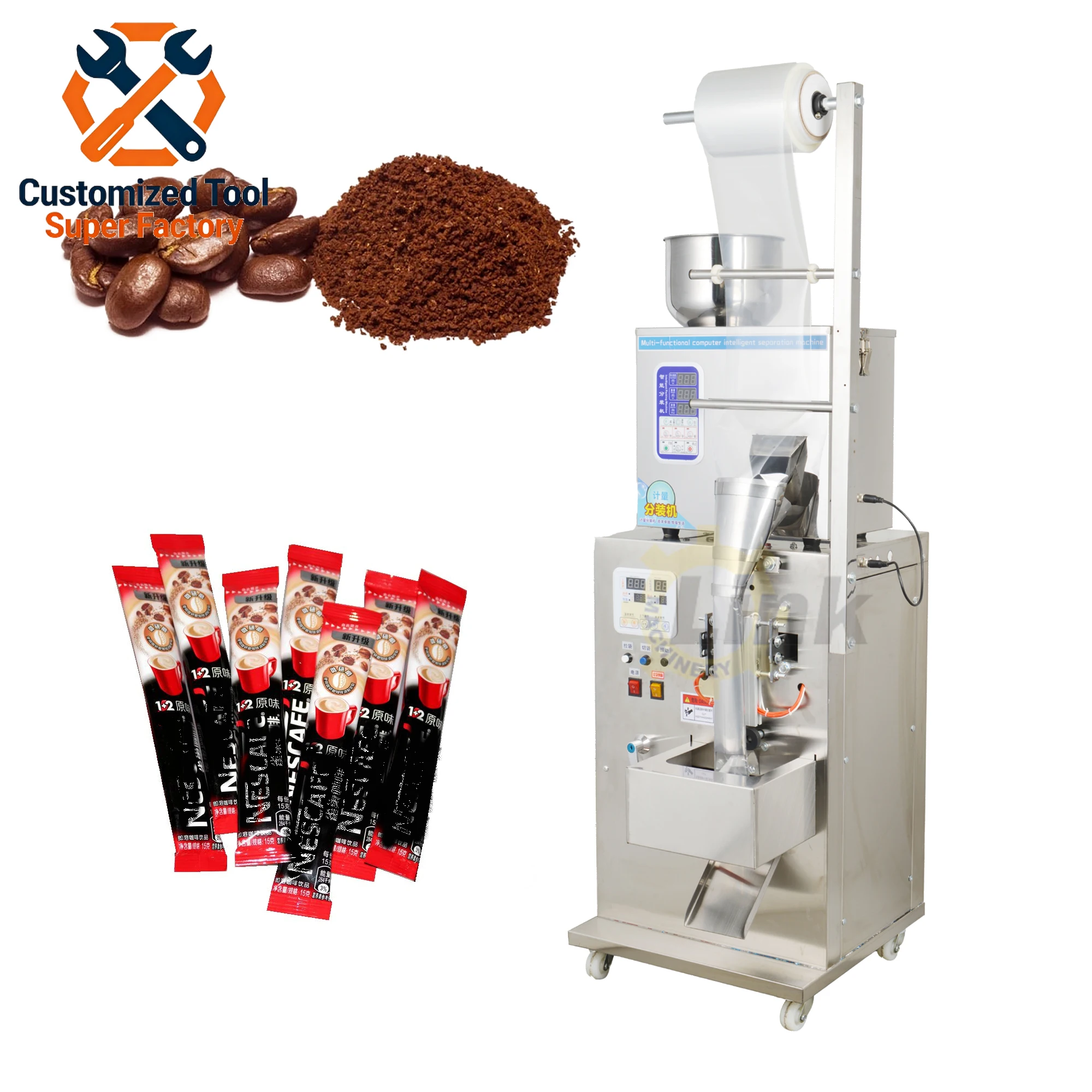 Automatic 3in1 instant coffee bag multi-function packaging machine