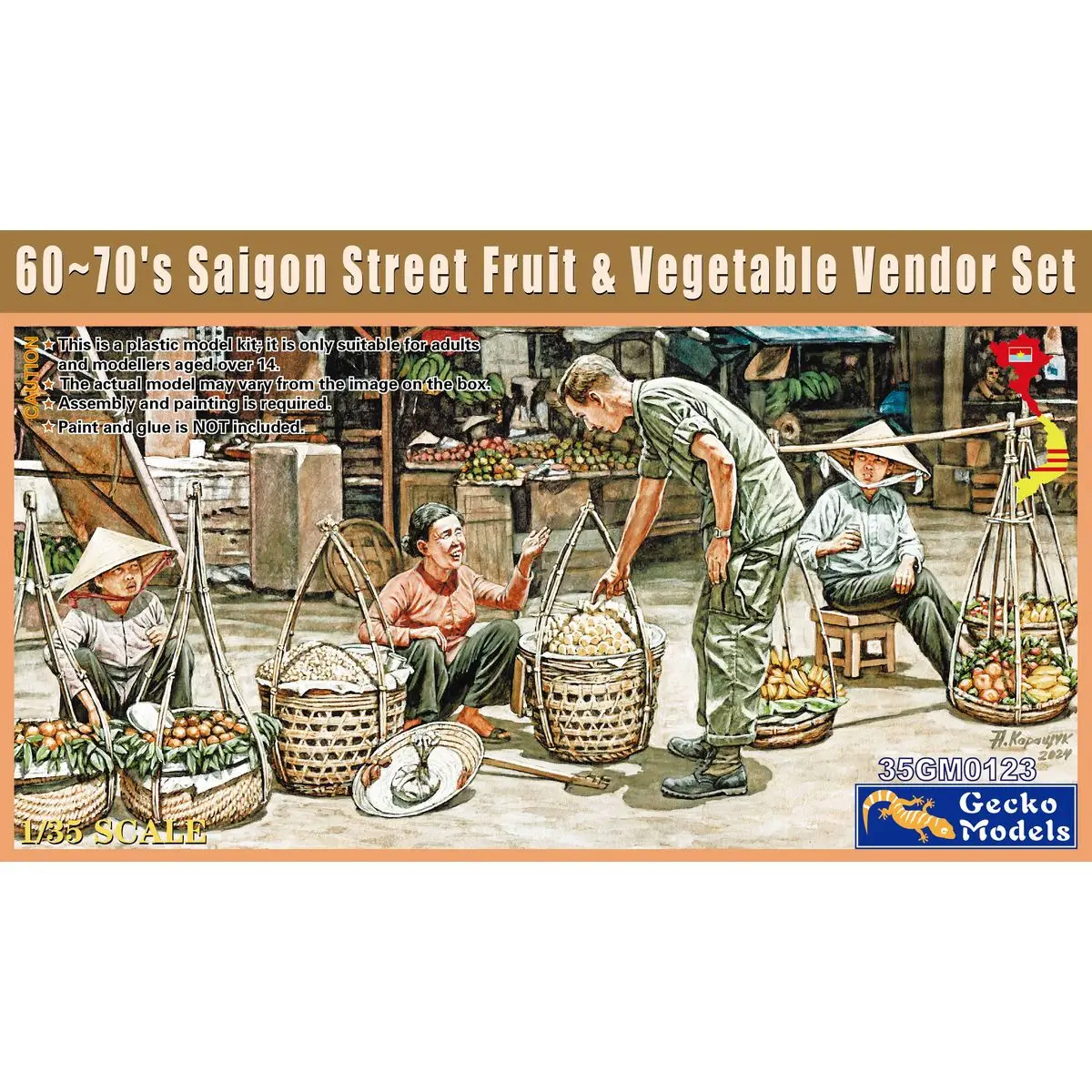 

Gecko Models 35GM0123 1/35 60’~70’s Saigon Greengrocer Figure Set - Scale Model Kit