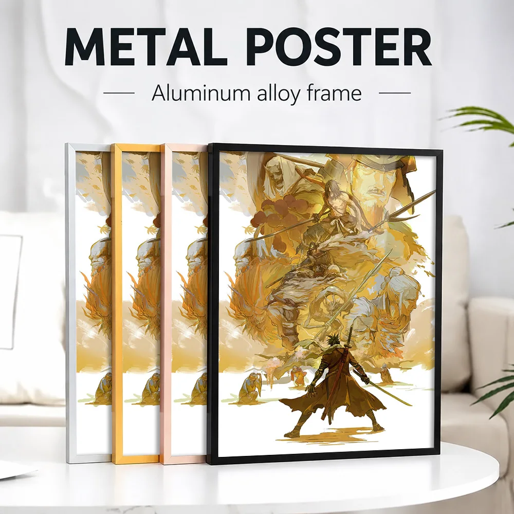 Sekiro Shadows Die Twice Metal Poster With Aluminum Alloy Frame Personalized Photo Epic Fantasy Style Wall Art For Home Office