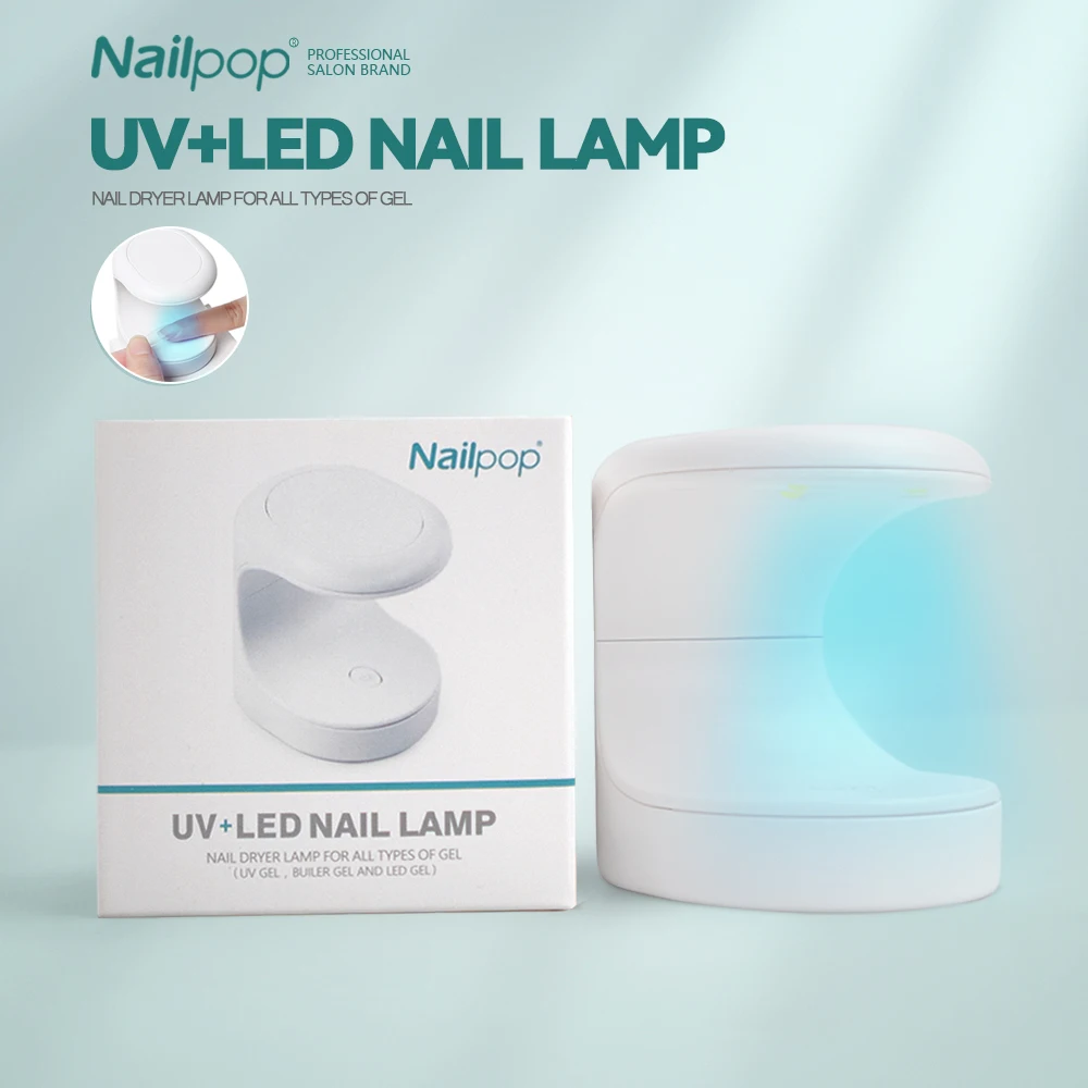 Nailpop UV LED Nail Lamp Gel Polish Drying Lamp Mini 9-16W Nail Light with USB Cable Manicuring Nail Art Tool