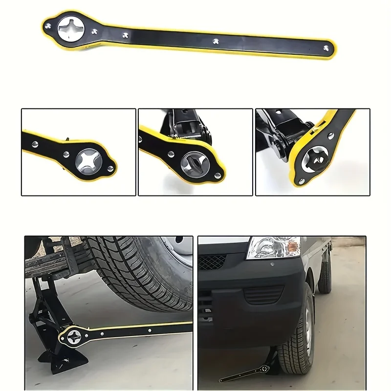 NEW Auto Labor Saving Jack Ratchet Wrench,Long Handle Scissor Lug Wrench, 360° Forward And Reverse Knob Design,Tire Wheel Wrench