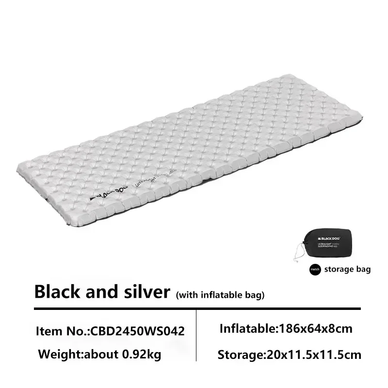 BLACKDOG Outdoor Moisture-proof Mat Outdoor Camping Winter Portable Collapsible Floor Mat Tent Inflatable Mattress Winter Single