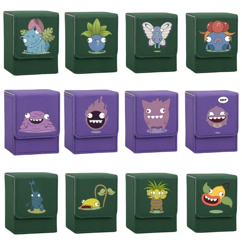 Подарок с изображением покемонов Mimikyu Jirachi Snorlax Dedenne Squirtle, кожаный ящик для хранения карт, аниме, классическая игровая коллекция, карточная игрушка