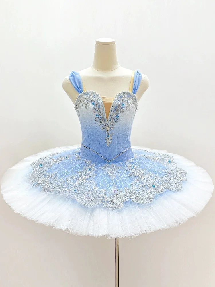 2024 latest high-end customized Bluebird Silver Fairy, Sleeping Beauty ballet costume tutu professional version