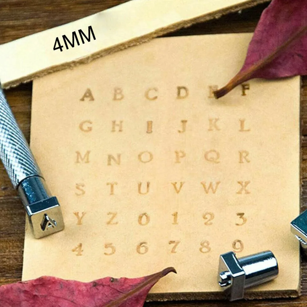 

Alphabet Letter Number Punch Set Complete Stamping Kit 36pcs Metal Leather Alphabet Letter Stamp Set for Art and Crafts