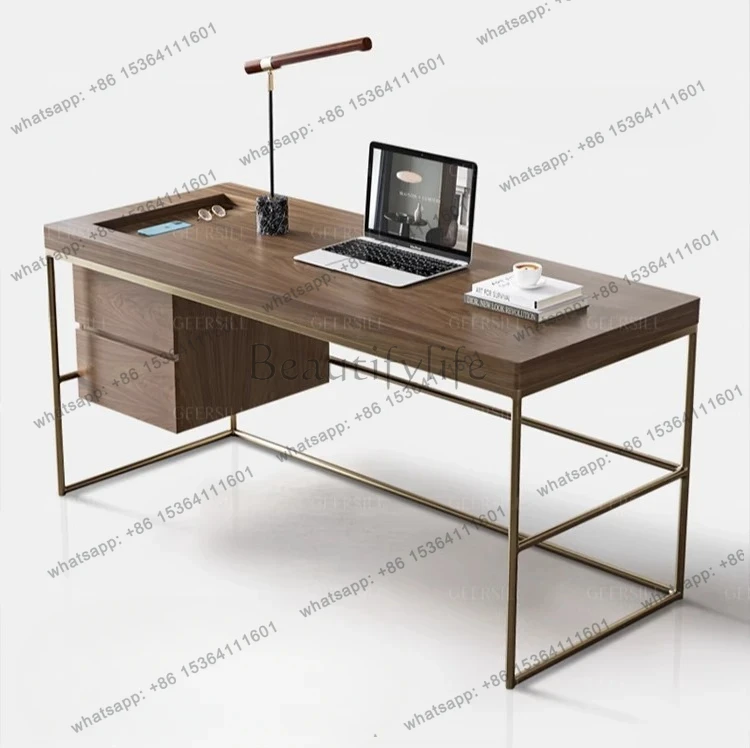 

Nordic medieval style solid wood study desk computer desk home design simple workbench