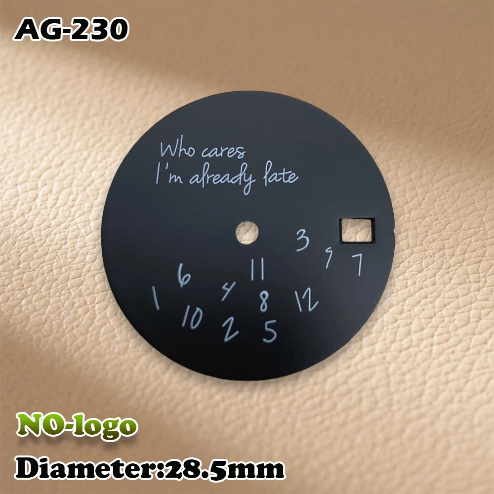 New 28.5mm Log Modified Watch Face Fits NH35/4R36 Movement Who Cares Lt's Already Late Watch Modification Accessories