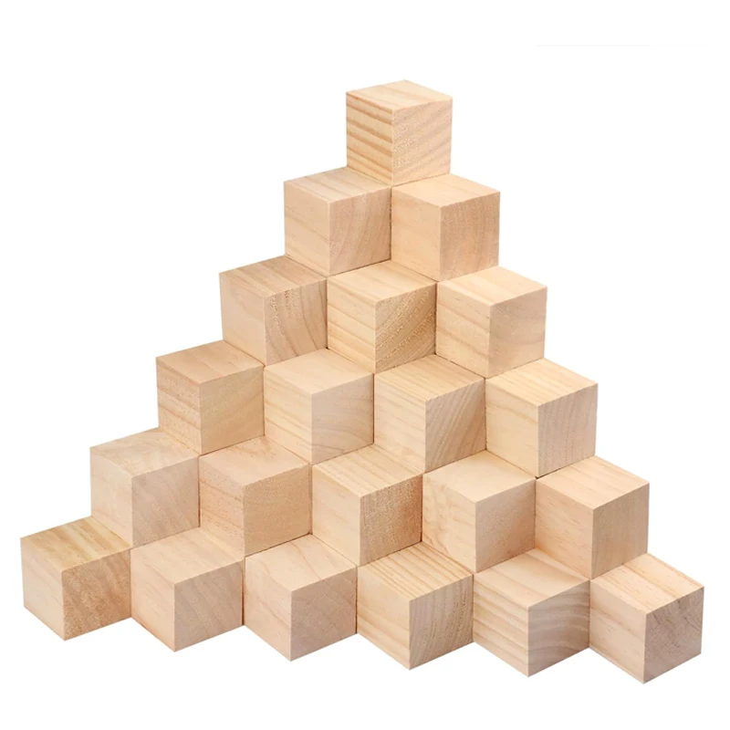 

50pcs 3.5cm Unfinished Wood Cube Blocks for Crafts, Nature Wood Square Blocks for DIY Arts and Crafts Making, Painting, Puzzle