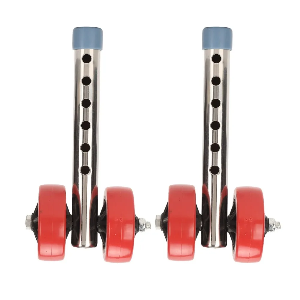 Height Adjustable Walker Wheels Aluminum Alloy Easy Install Rollator Replacement Wheels Universal Fit Rubber Wheel