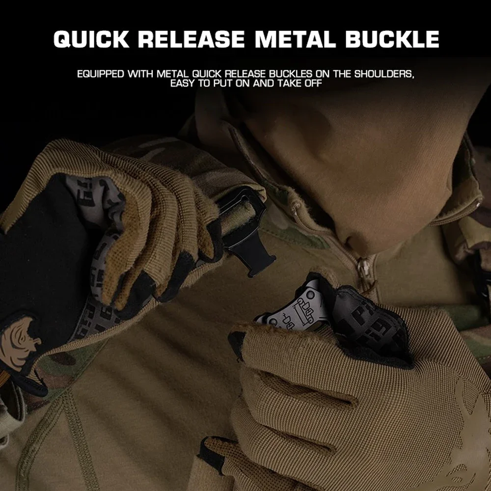 FCPC V5-Stil Taktische Plattenträgerweste – MOLLE Modulare Jagd- und Airsoft-Weste mit Utility-Tasche auf der Rückseite – Detail 11