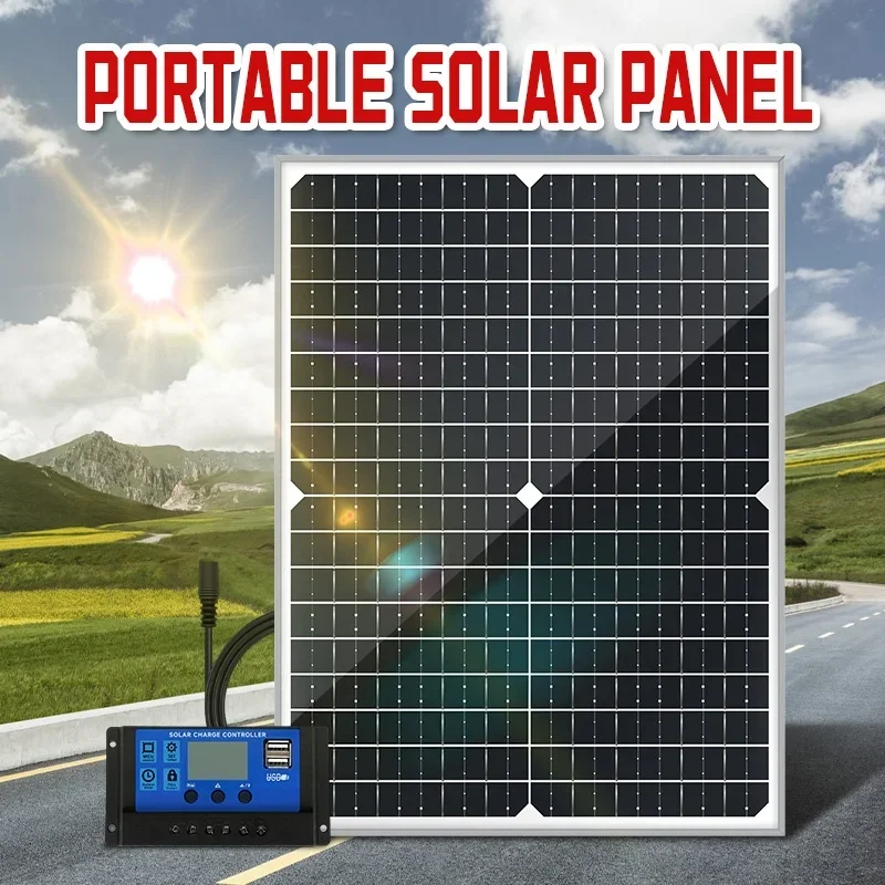 1000W portable solar panel kit with 12V charging controller, suitable for off grid charging of cars, RVs, boats, and outdoor cam