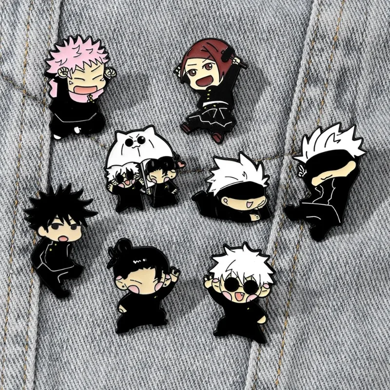 8pcs Anime Itadori Yuji Enamel Pins Set Cartoon Gojo Satoru Broochs Creative Metal Badges Jewelry For Hats Backpack Friens Gifts view 3