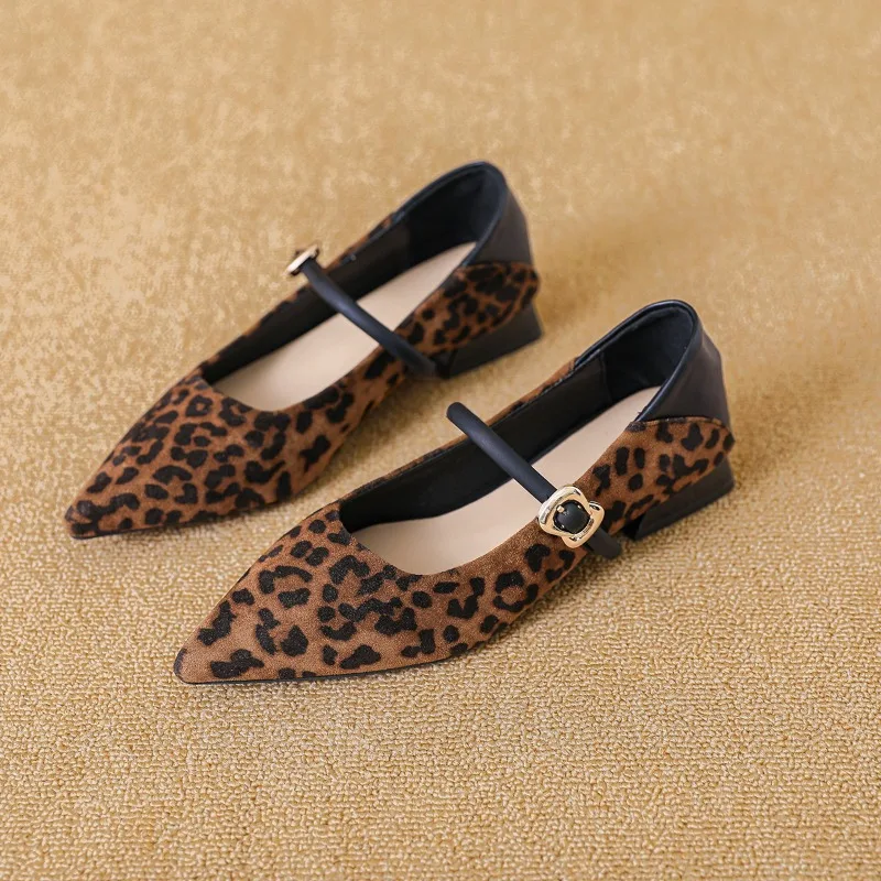 

Leopard Women Pointed Toe Heeled Shoes Sexy Chunky Sandals Designer 2025 Summer New Fashion Party Shoes Woman Pumps Zapatillas