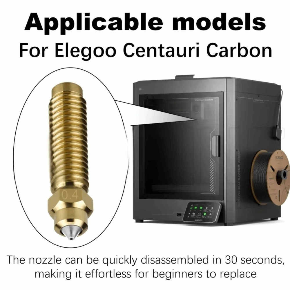 1 قطعة 0.2/0.4/0.6/0.8 مللي متر السيراميك Hotend فوهة النحاس ثنائية المعدن Hotend عدة أجزاء طابعة ثلاثية الأبعاد ل Elegoo Centauri الكربون #3