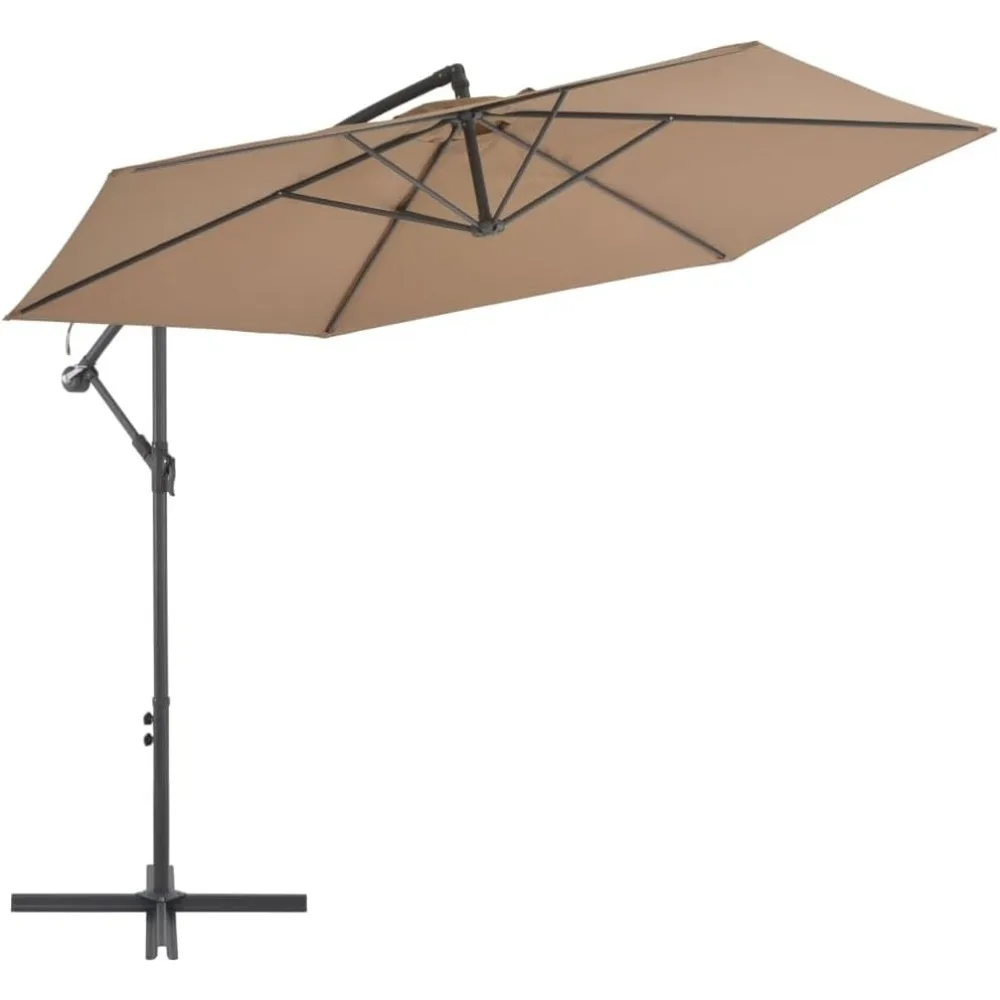 

Cantilever Umbrella, Tilting Parasol with Cross Base, Outdoor Umbrella, Patio Sunshade for Garden Backyard Deck Porch