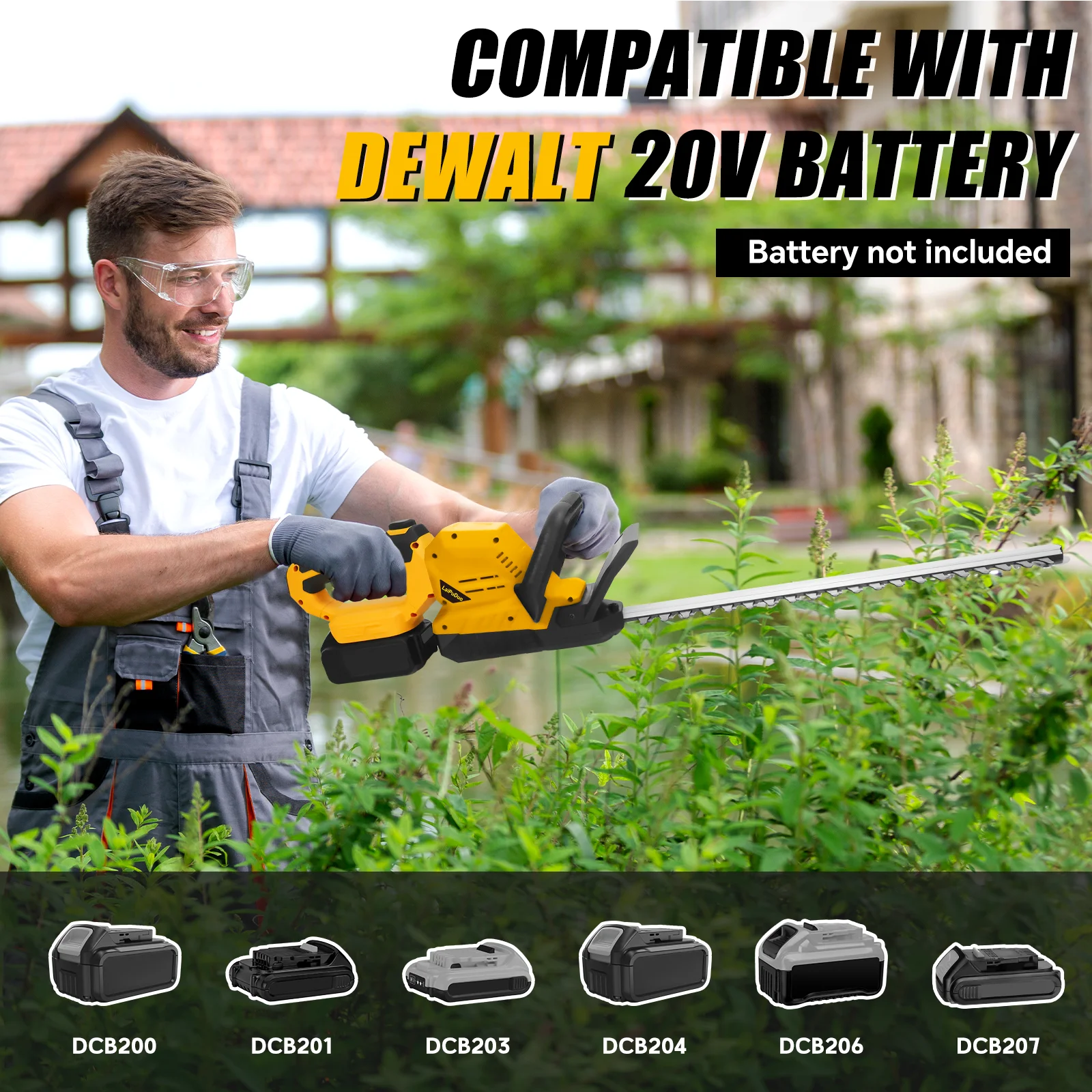 3000RPM Brushless Electric Hedge Trimmer Handheld Lawn Mower Cordless Garden Shrub Pruning Tools For Dewalt 20V Battery Pin