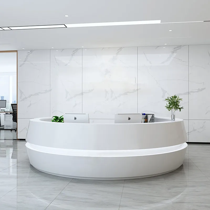 Paint front desk circular arc company beauty salon hospital administrative hall service desk modern reception desk high-end cust