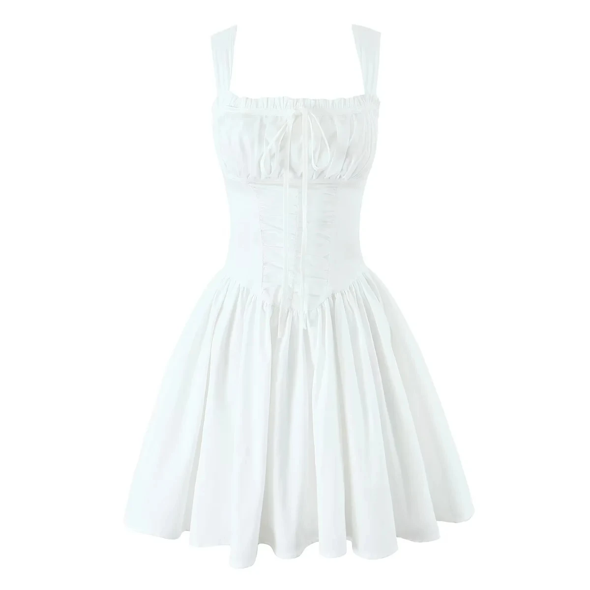 레트로 플로럴 프린트 깅엄 체크 미니 드레스 여름 스위트 스타일 하이 웨이스트 민소매 드로스트링 홀터넥 A라인 숏 스커트