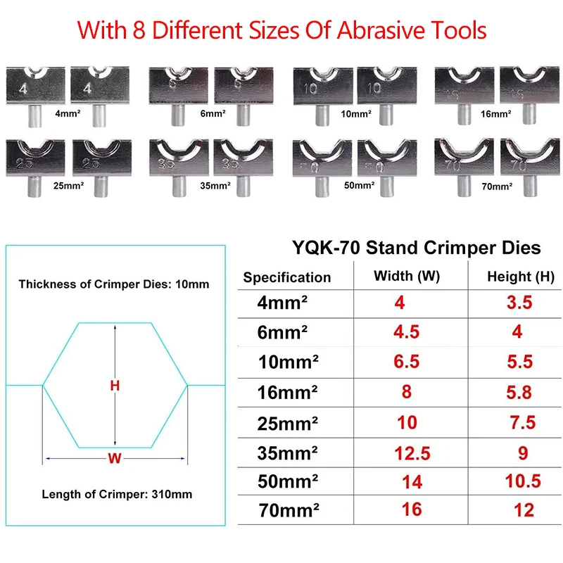 Hydraulic Crimping Tool YQK-70 Pressure 5-8T Household Hydraulic Pliers DIY Cable Terminal Crimping Pliers