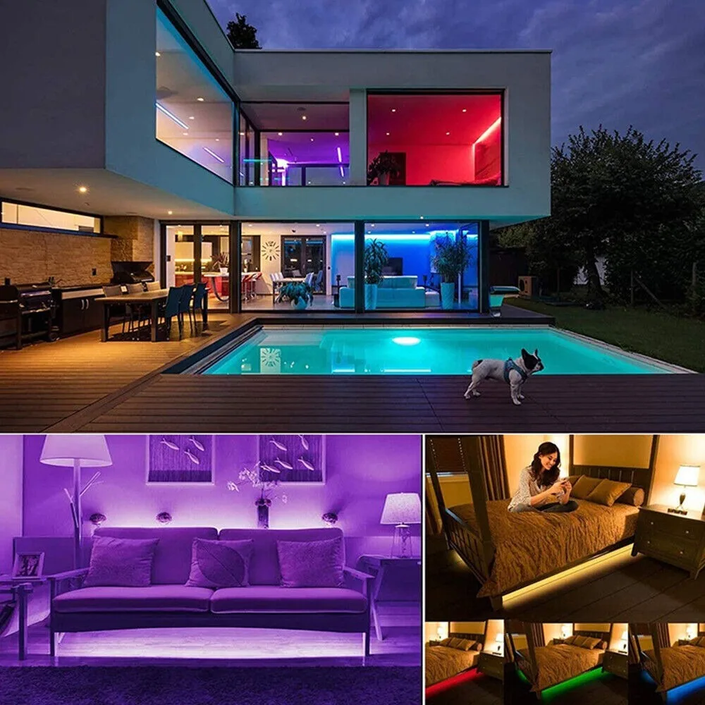 أضواء شريط LED 16.4/32.8FT أضواء غرفة RGB 5050 أضواء شريط LED تغيير اللون