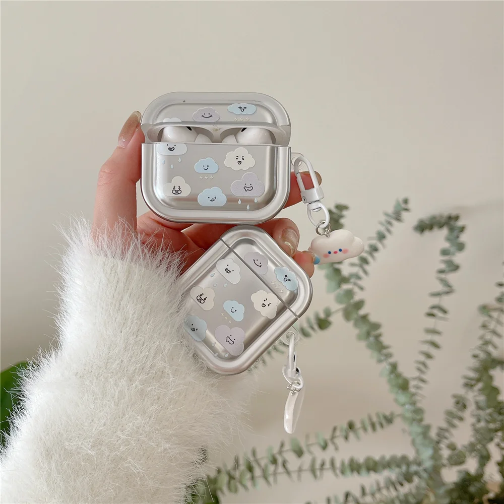 علبة بالكهرباء لسماعات الأذن ، صندوق سماعة ، غطاء لسماعات Apple Air Pods Pro 2 ، 3 Pro ، 2 ، 1 ، لون فضي ، لاسلكي ، Funda