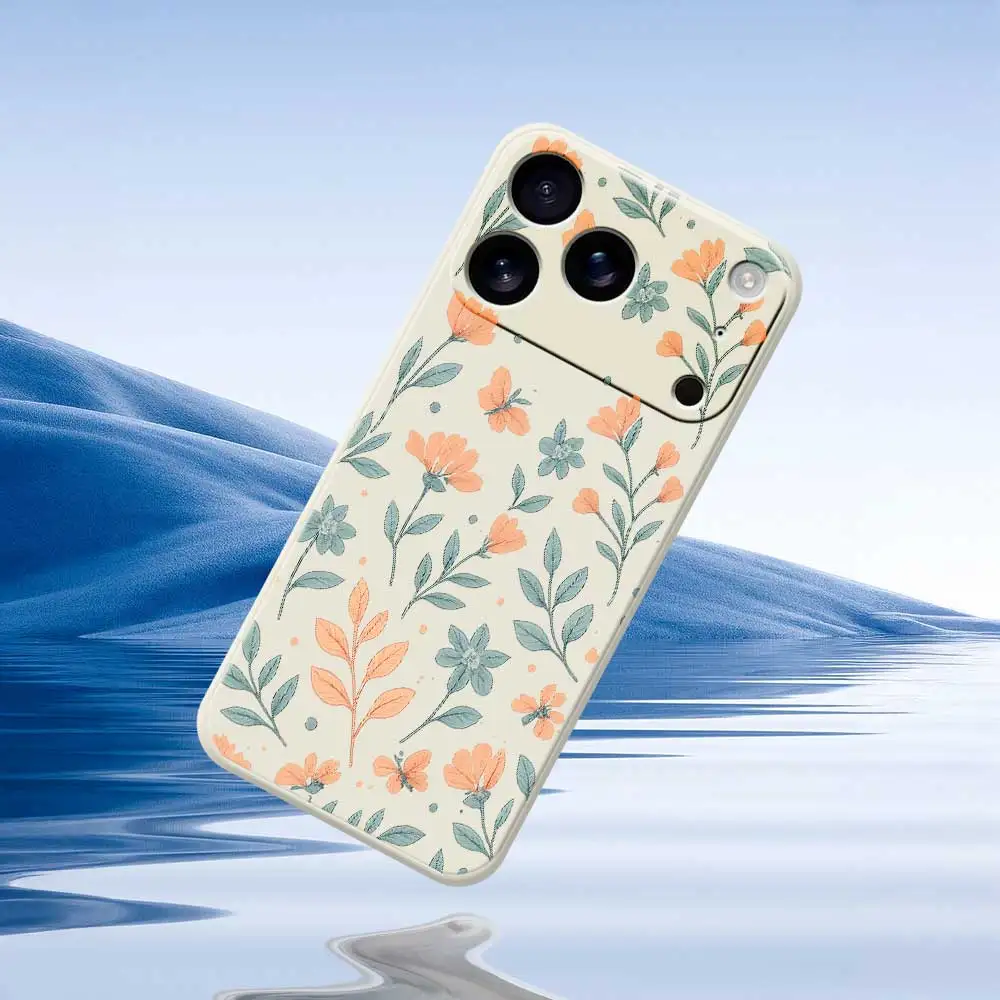 Flor fresca caso de telefone para iphone 17 pro max 17 ar 16 15 14 plus 13 12 11 pro max xs max xr 7 8 plus 16e silicone capa macia