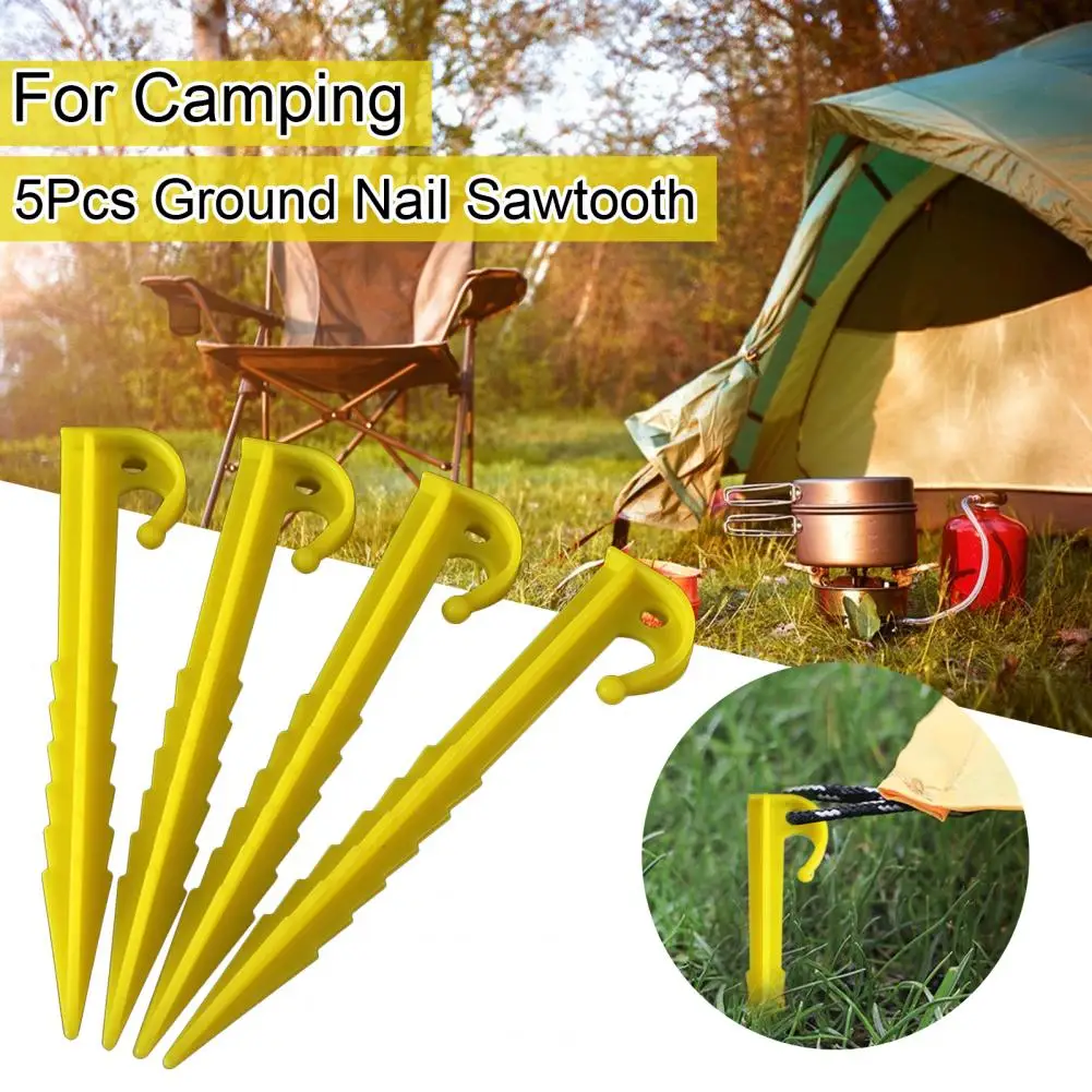 5Pcs Ground Nail Sawtooth Stable Thick High Hardness Tent Stakes for Camping Tent Accessories