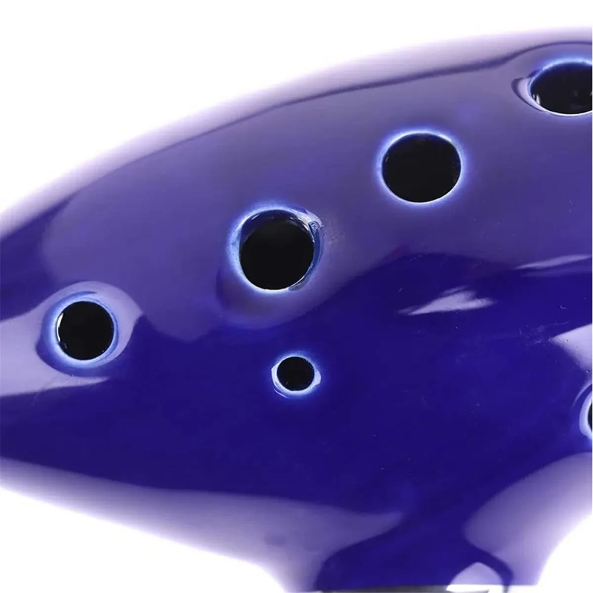 Ocarina, instrumento musical ocarina de cerâmica alto c de 12 tons com livro de músicas, cordão para pescoço, bolsa de transporte, azul