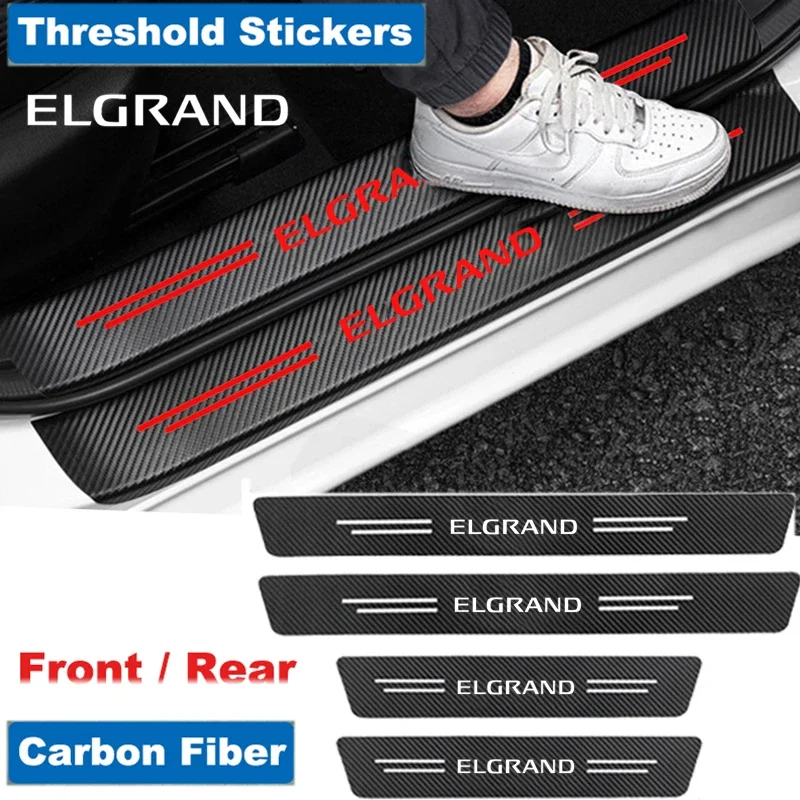 Car Decorative Decals Welcome Pedal Anti Scratching Strip for Nissan Elgrand Emblem Trunk Threshold Sill Protective Sticker Tape