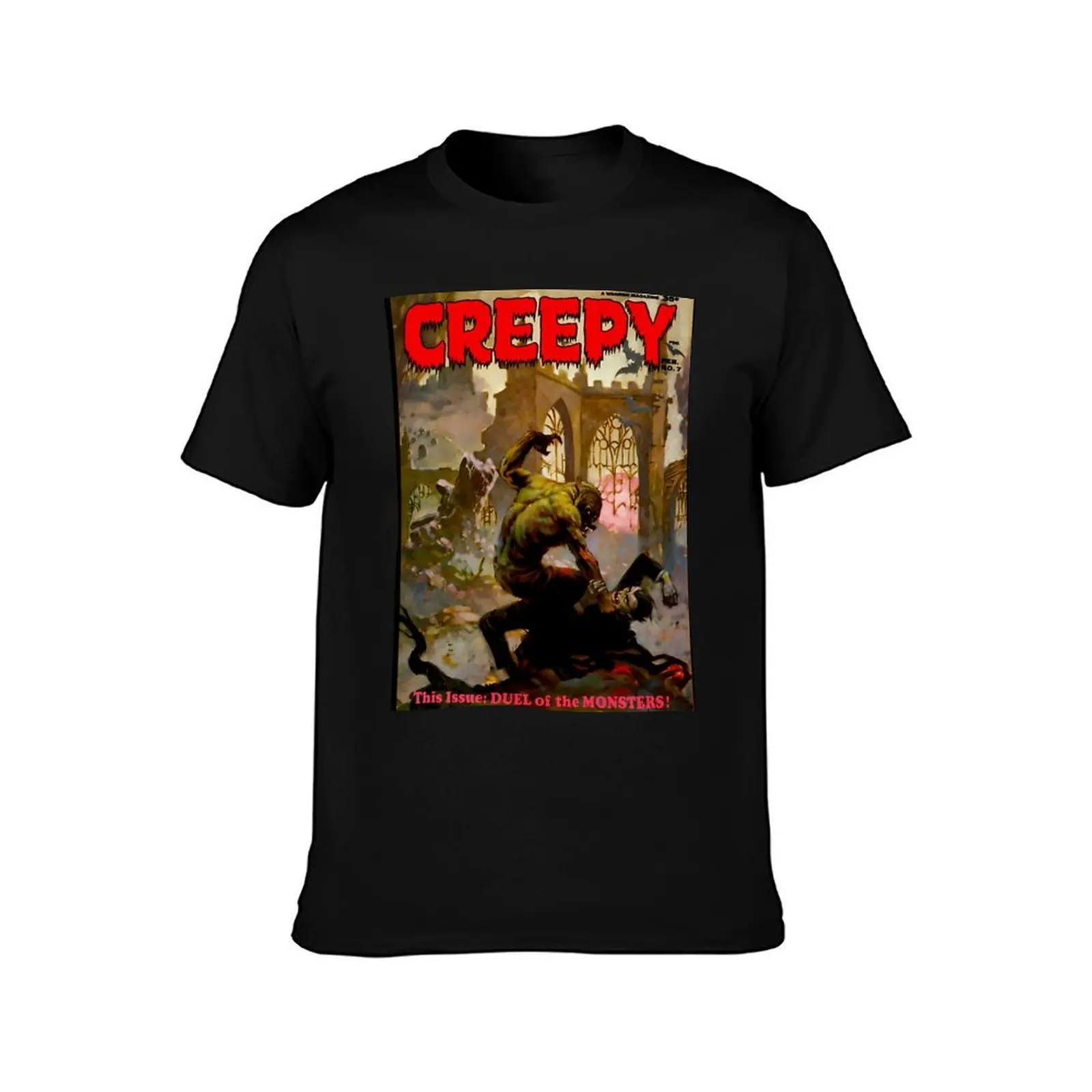 ANOTHER GREAT VINTAGE CREEPY MAGAZINE COVER! T-Shirt Trendy Print Short Sleeve T-Shirt