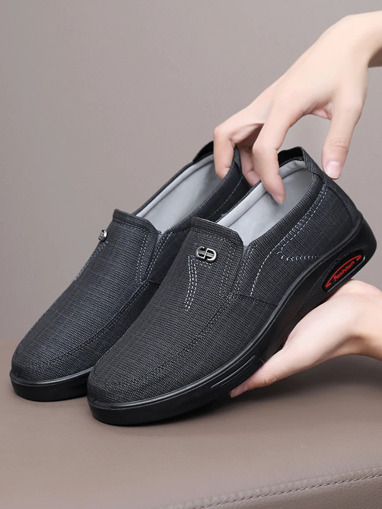 men casual middle-aged elderly fathers spring autumn single shoes soft soles lightweight non slip loose and comfortable