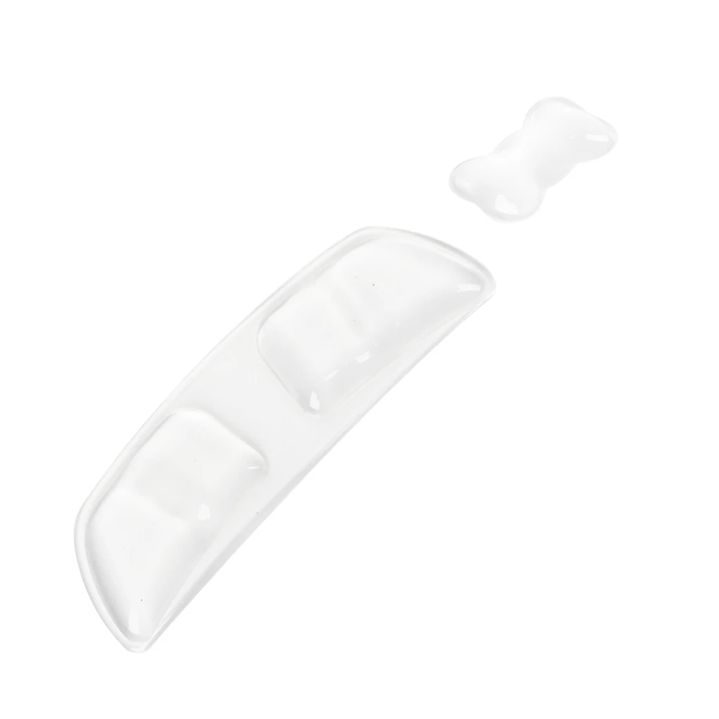 2pcs Transparent Crystal Silicone Bone-Shaped Keyboard Mouse Wrist Rest Set - Comfortable Support with Stylish Design