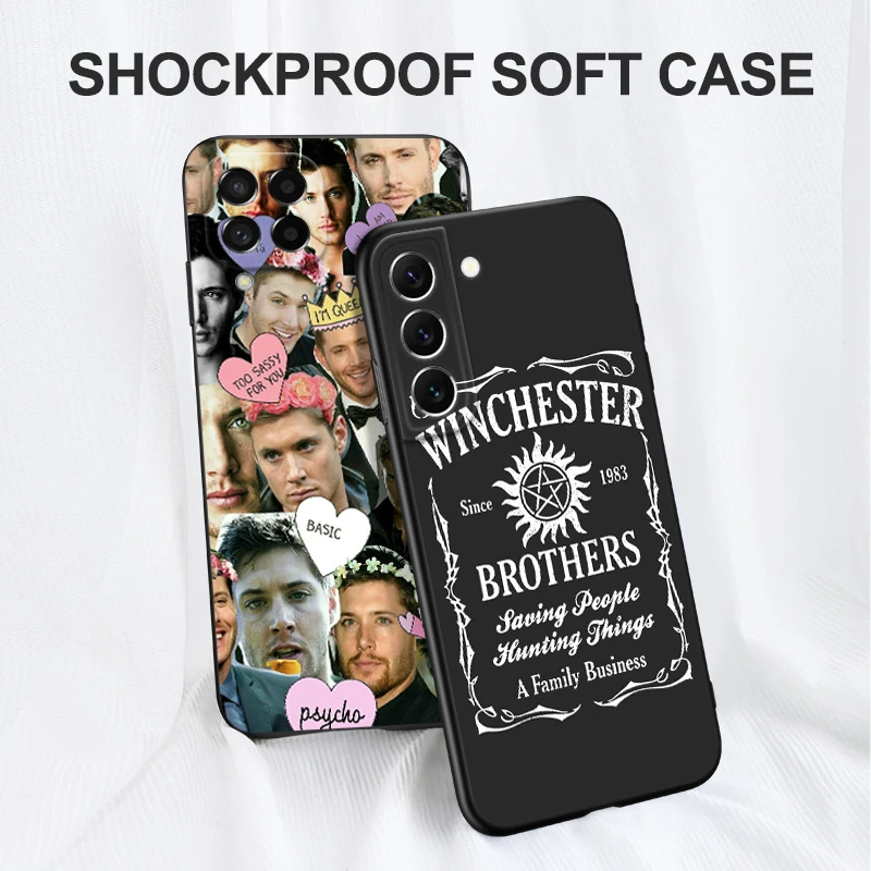 Black tpu Case For Samsung galaxy S23 S22 S20 S21 FE PLUS ultra+S10 E lite cover Supernatural Jared Padalecki