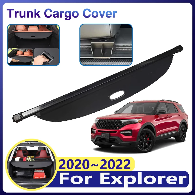 

Car Trunk Cargo Cover for Ford Explorer U625 2020 2021 2022 Luggage Storage Curtain Rear Tray Screen Security Shades Accessories