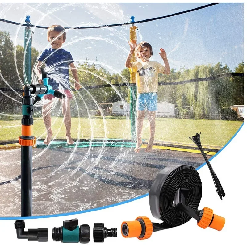 Kit irrigatore per trampolino, sistema di raffreddamento per spruzzatore da gioco per bambini all\'aperto estivo, utilizzato per l\'intrattenimento in