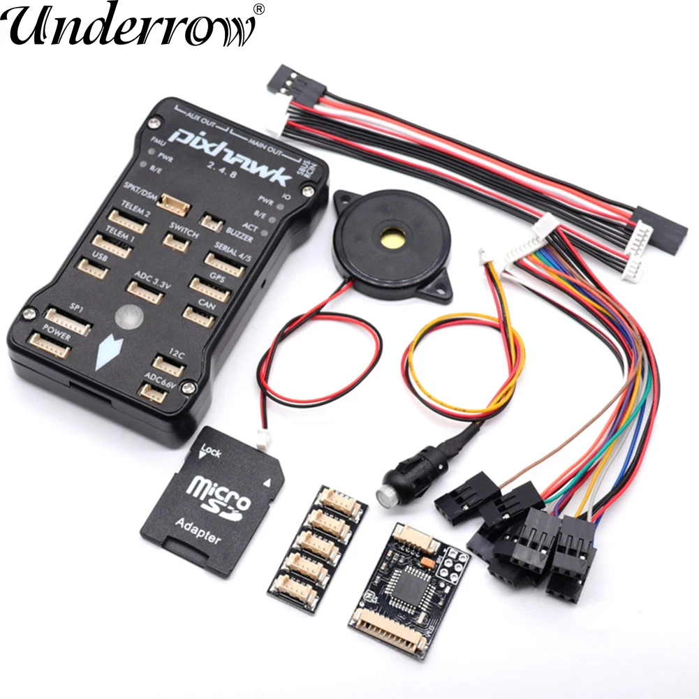 

Pixhawk PX4 Autopilot PIX 2.4.8 32 Bit Flight Controller + Safety Switch + Buzzer 4G SD +I2C Splitter Expand Module + USB cable