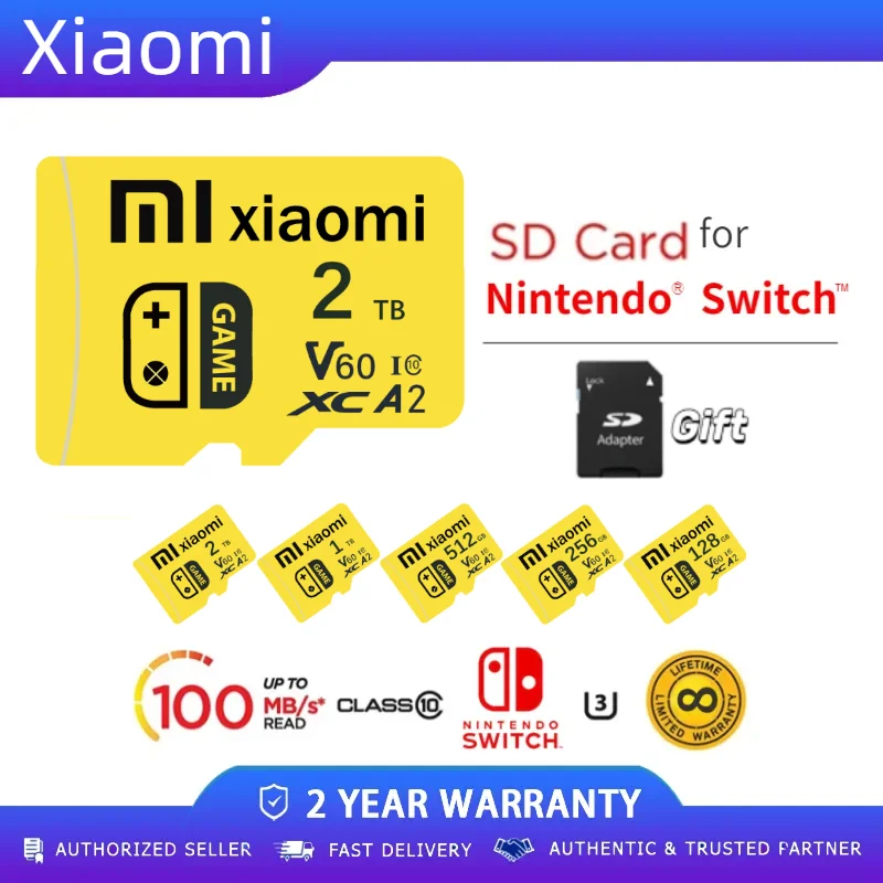 Xiaomi Original TF SD Card 2TB Micro Memory Card A2 V30 High Speed TF 1TB Card 100MB/S Mobile Phone/camera Image Data Storage