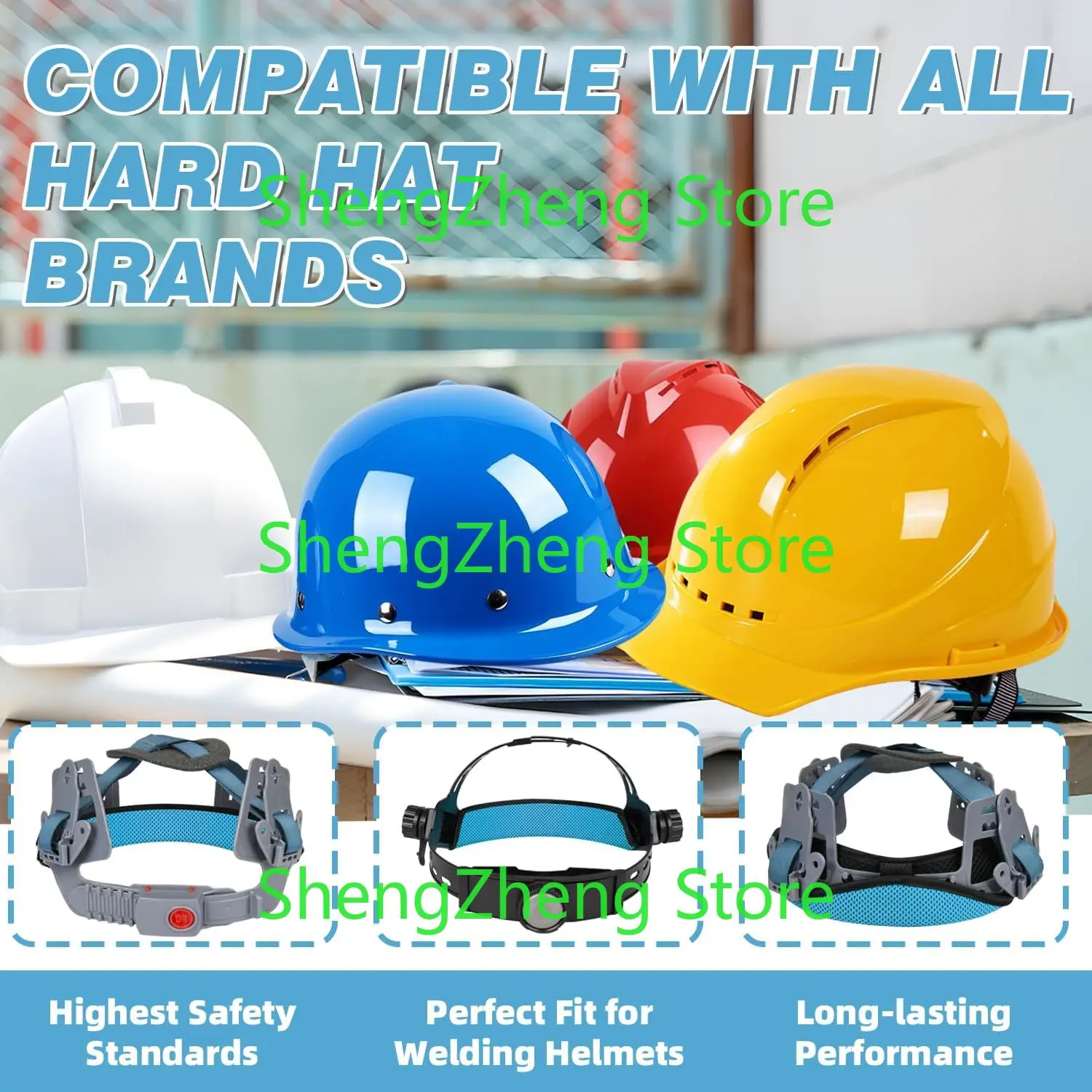 2Pcs Hard Hat Sweat Bands ，Washable, Reusable Cotton Hard Hat Liner for Softness and Comfort,Sponge Hardhat Sweatband