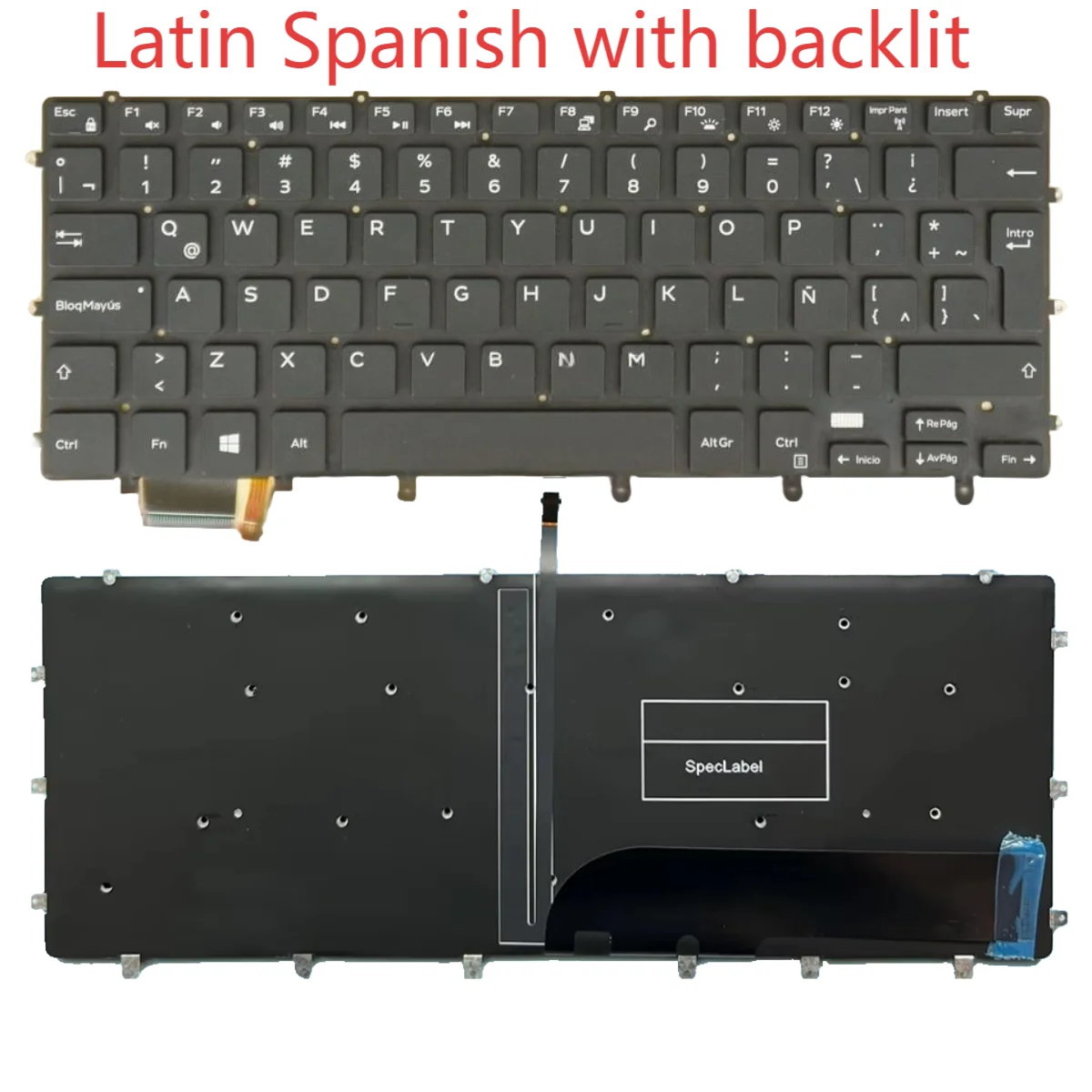 

9560 Spanish/Latin/Portuguese backlit keyboard For DELL XPS 15 7590 （no 2 in 1）9550 9560 9570 M5510 Inspiron 7558 7568 7590 P5