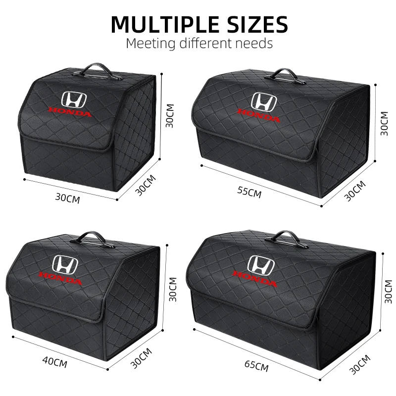 Car Organizer Trunk Leather Storage Bag Folding Stowing Tidying Box For Honda Civic Accord Fit CRV Jazz Odyssey Prelude Insight